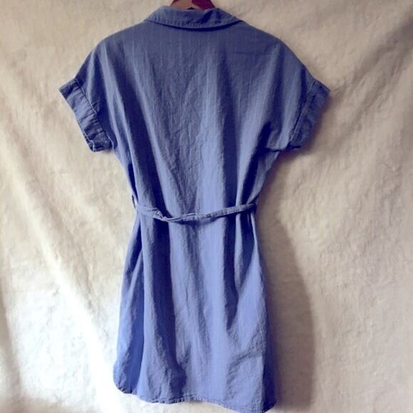 MNG Blue with White Striped Button Dress - Picture 9 of 14
